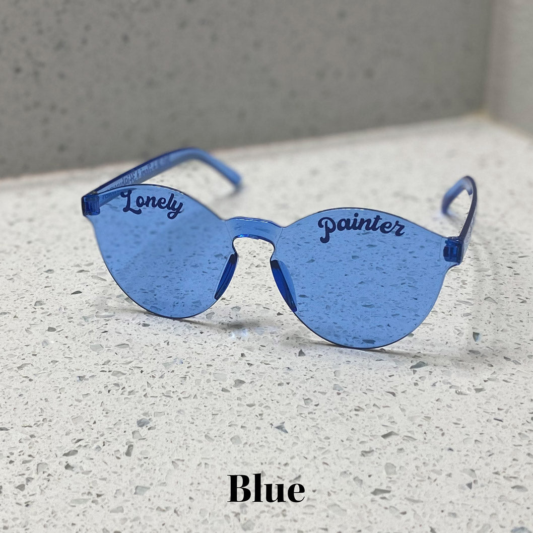 Round Glasses Blue