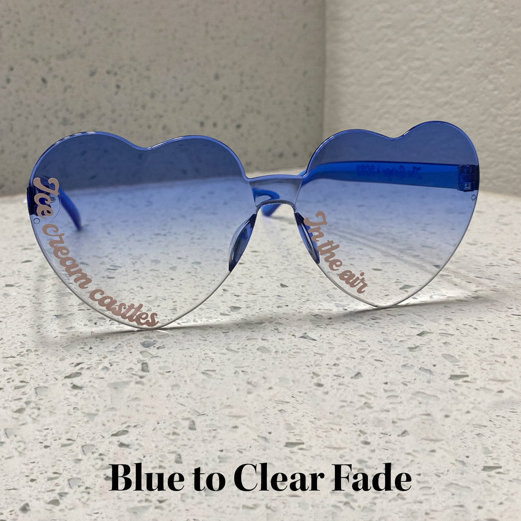 Heart Glasses Blue to Clear Fade