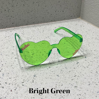 Heart Glasses Bright Green