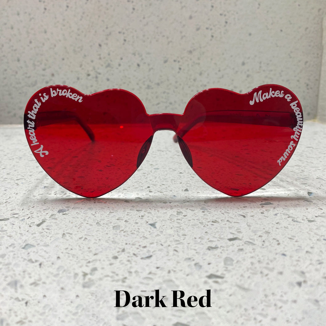 Heart Glasses Dark Red