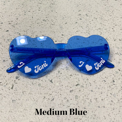 Heart Glasses Medium Blue