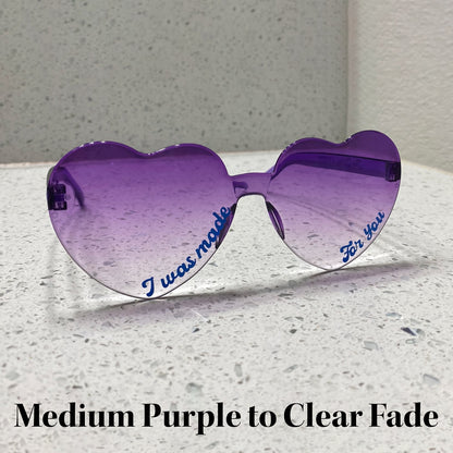Heart Glasses Medium Purple to Clear Fade