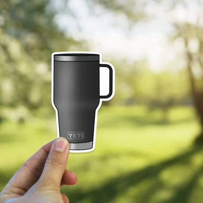 Black 35oz Travel Mug Mock Up